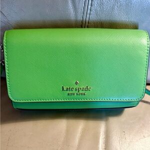 Kate Spade Crossbody Green Leather w/chain New!